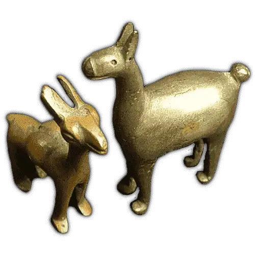 Pre-Columbian art Inca Figurines with two llamas