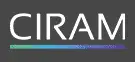 Ciram-header logo in a black background, white letters, and multi-color underline