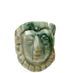 Rare Maya Jadeite Face Pendant with Red Pigment Traces