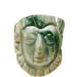 Rare Maya Jadeite Face Pendant with Red Pigment Traces