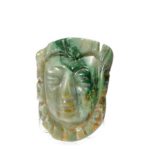 Rare Maya Jadeite Face Pendant with Red Pigment Traces