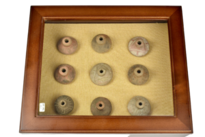 Exceptional Large Quimbaya Clay Spindle Whorls