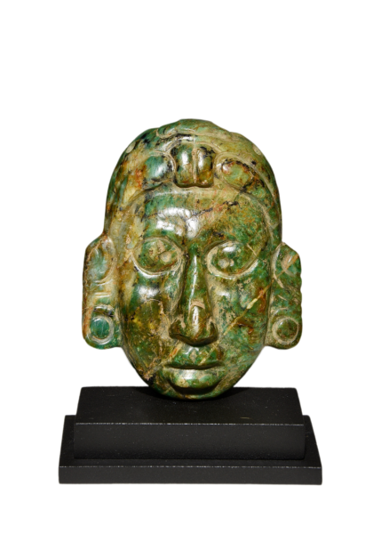 Exquisite Ancient Maya Jade Maskette