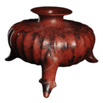 Large Colima Gadrooned Tripod Vessel with Parrot Form Legs