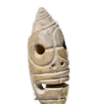 Rare Maya Olive Shell Skull Face Pendant