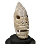 Rare Maya Olive Shell Skull Face Pendant