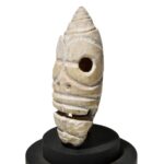 Rare Maya Olive Shell Skull Face Pendant